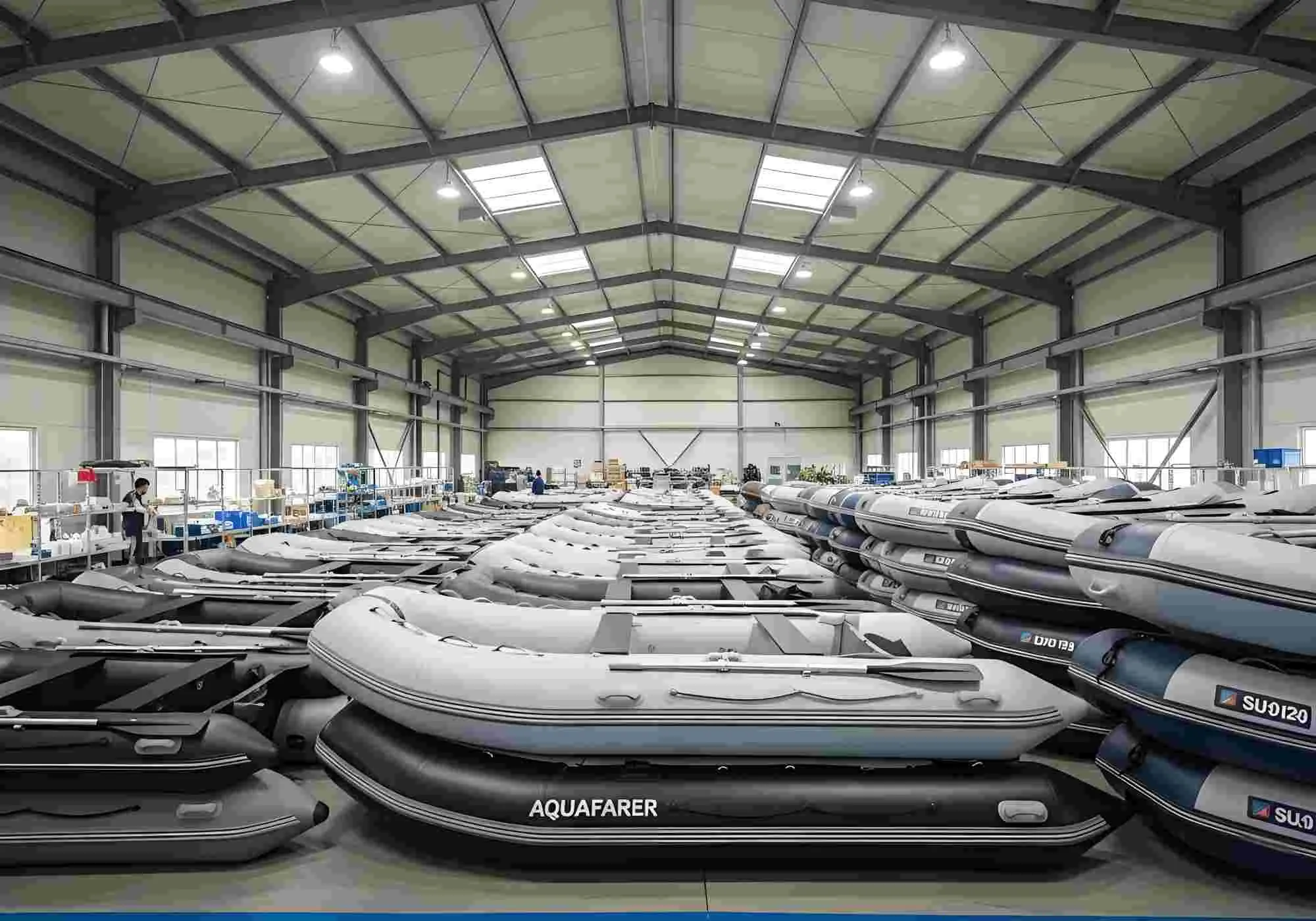 Inflatable water sports equipment production at our Qingdao manufacturing facility