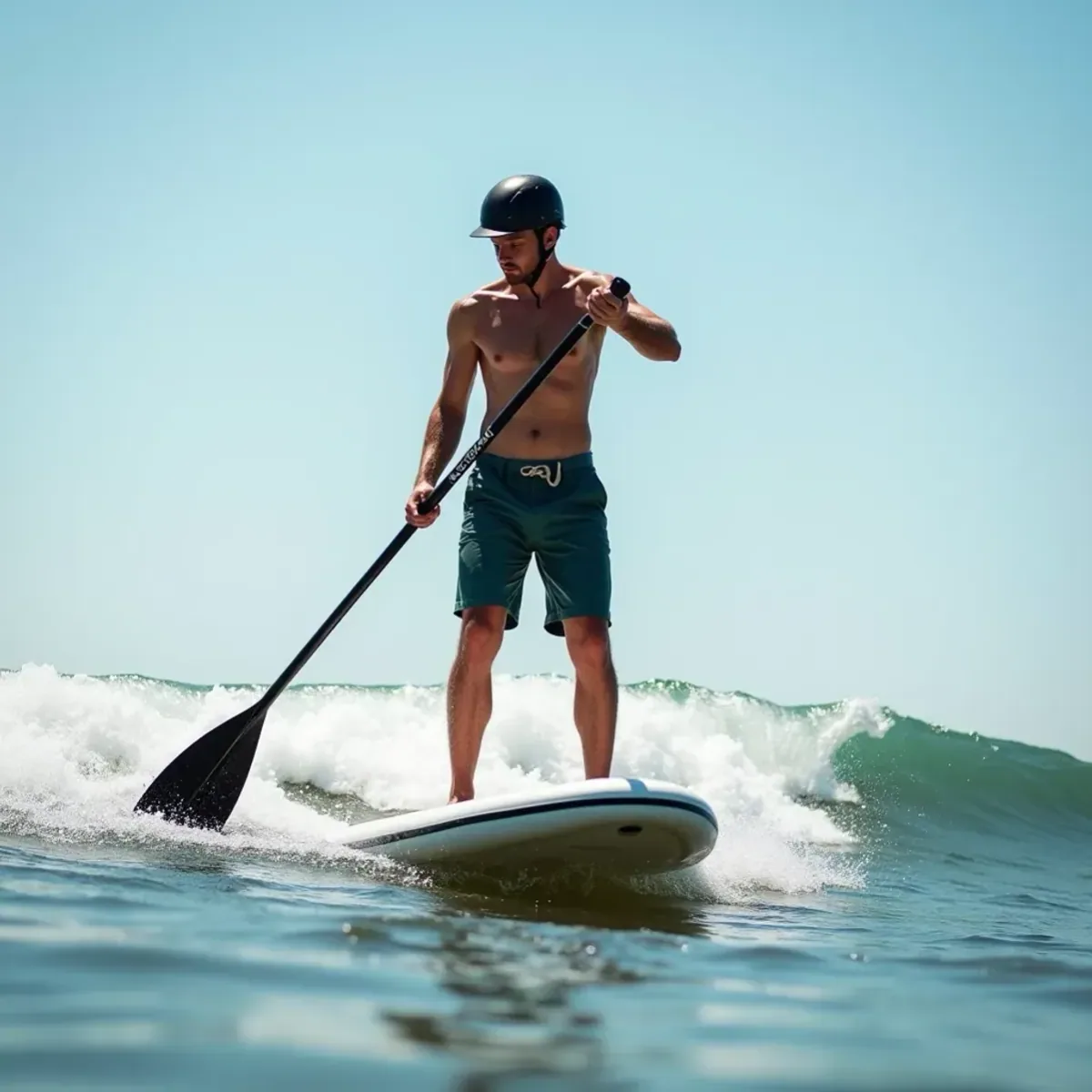 Leviathan Wake SUP board — rider paddling coastal waters