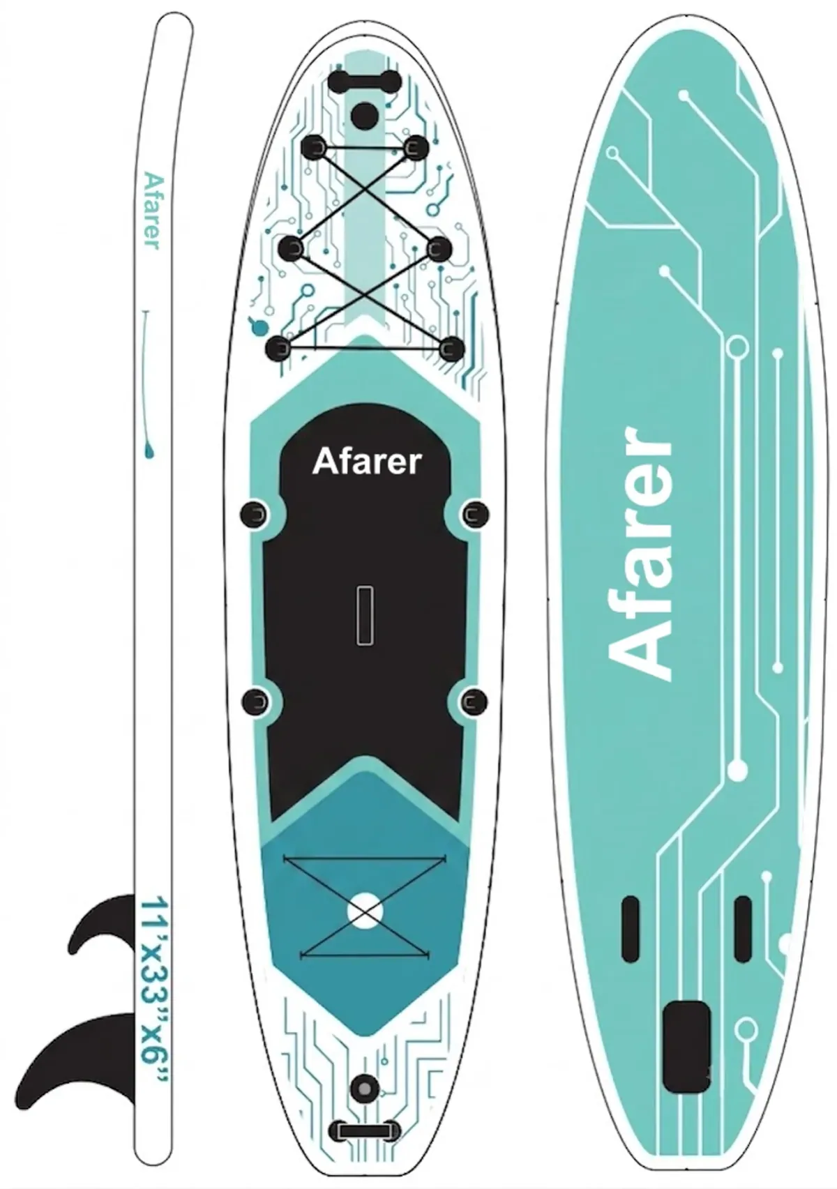Touring Cruiser SUP rail batten and fin box detail